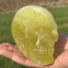 1.2kg Natural citrine skull Quartz Crystal carved skull Reiki healing WK592 picture