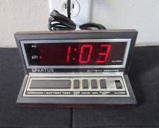 Vintage Spartus Digital Alarm Clock Model 1140 Battery Backup Red Display Tested picture
