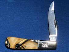 BULLDOG BRAND KNIFE BARLOW CELLULOID HANDLE SCALES HONEY MOLASSES RARE GERMANY picture