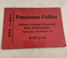 Vintage 1987 Abilene Christian University Freshman Follies Ticket picture