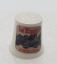 Vintage La Yogurt Blueberry Porcelain Thimble picture