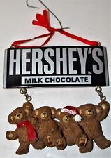 HERSHEY'S Chocolate CANDY BAR with 4 Hanging TEDDY Bears Xmas ORNAMENT  2003 HFC picture