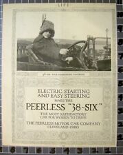 1912 PEERLESS 38-SIX CAR TOUR WOMAN CLEVELAND OHIO SUFFRAGE AUTO AD FC087 picture