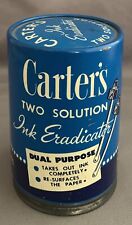 Vintage Carter's Ink Eradicator Two Solution Tin and 2 Glass Solution Bottles  picture