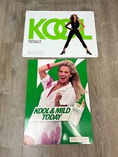 2 Vintage 1990 1992 Kool & Mild Today / Totally Cigarette Metal Tin Ad Signs picture