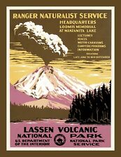 Lassen Volcanic National Park Fridge Magnet, LARGE 3.5 x 4.5 inches, WPA 1930s picture