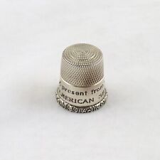 Simons Sterling Thimble A Present From Gay Ann Rogers HTF picture