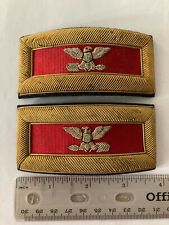 Authentic US Army Colonel Artillery Officer Shoulder Boards Straps Bullion picture
