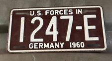 US Forces in Germany 1960 License Plate picture