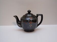 1940s Vintage Japanese Moriage 6”Teapot - Brown w/ Hand Painted Floral Design picture