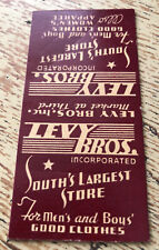 1930s-50s Levy Bros. Mens & Boys Clothing Store Louisville Kentucky Matchbook Co picture