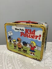 Vintage 1973 Thermos Brand Wee Pals Kid Power Metal Lunch Box, No Thermos picture