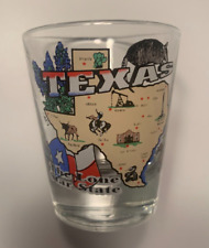 Vintage Texas Lone Star State Souvenir 1 oz Shot Glass Armadillo Oil Alamo Rodeo picture