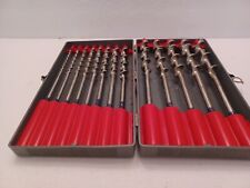 VTG 13 Piece Craftsman Boxed Set Auger Hand Drill Brace Bits W/CASE USED picture