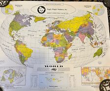 Vintage 1958 Piggly Wiggly Sponsored World Map Time Zones Solar System Haskins picture
