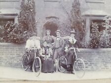 c.1900 Group Photograph with 2 Ladies on Bicycles - Mounted on Board picture
