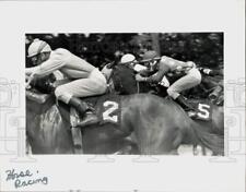 1989 Press Photo Jockeys at Belmont Park Horse Racing Track in New York picture