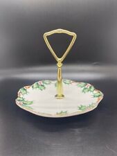 Vintage Lefton Christmas Holly & Berry Candy/Tidbit Tray with Handle - B3 picture