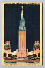 San Francisco CA-California, Exposition Tower at Night, c1939, Vintage Postcard picture