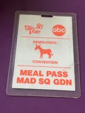 1980 Democratic National Convention Media Meal Press Pass MSG Carter MONDALE picture