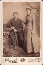 1891 KIRKSVILLE, MISSOURI antique cabinet card photograph BETTYLU HEYD WEDDING picture