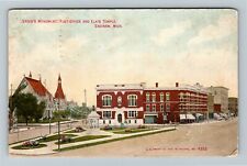 Saginaw MI-Michigan, Jeffer's Monument, Post Office, Elks c1917 Vintage Postcard picture