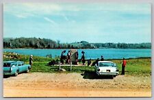 Howard Eaton Reservoir Nort East Pennsylvania Penn PA Old Cars UNP VNG Postcard picture