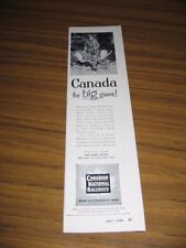1954 Print Ad CNR Canadian National Railways Hunter with Trophy Moose picture