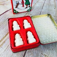 vtg snowman soap in a tin 4 pack made in Hong Kong new old stock  picture