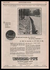 1926 Universal Cast Iron Pipe New York Photos Pipeline Work Job Vintage Print Ad picture