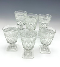 6 Imperial Glass-Ohio Cape Cod Clear Water Goblets with Wafer Stem picture
