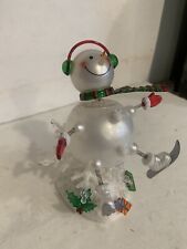 Vntg Snowman Figurine Multi Lighted Acrylic Excellent Condition New See Photos picture