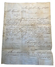 Antique 1831 Debt Collection Letter from New York to Constantine Michigan picture