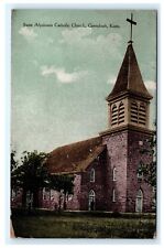 Saint Alysiousis Catholic Church Greenbush KS Kansas Postcard 1910 C15  picture