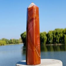 269g Natural Rare Red Agate Geode Crystal Obelisk Quartz Tower Point Healing picture