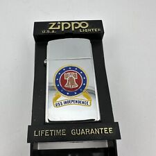 Vintage 1992 Zippo Lighter USS INDEPENDENCE NOS New Old Stock - Never Fired picture