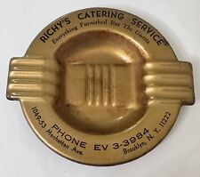 Vintage Richy's Catering Service Manhattan Ave. Brooklyn, N.Y. Metal Ashtray picture