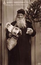 RPPC EAS Santa Claus Tree Candles Doll Ornaments Real Photo Christmas P536 picture