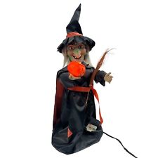 Vintage Renoc Halloween Motion Animated Spooky Witch Figure Light Up Pumpkin picture