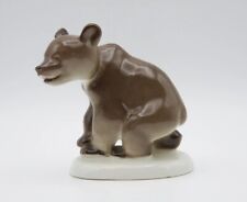 Porcelain Little Bear LFZ Vintage Figurine Brown Ceramic Lomonosov Plant USSR picture