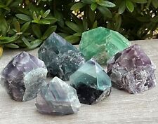 Standing Rainbow Fluorite Top Polished Point, Semi Top Polished Rough Fluorite picture