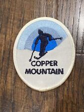 Vtg Copper Mountain Ski Resort Iron On Patch White Blue Black Oval Colorado picture