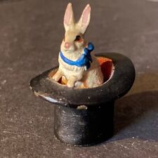 COLD PAINTED VIENNA BRONZE MINIATURE RABBIT IN A TOP HAT picture