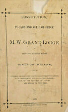 M.W. Grand Lodge Rare 1882 Freemason Masonic Constitution By Laws Indiana Book picture