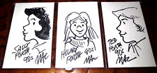 Lot of 3 Craig MacIntosh signed autographed 3x5's sketch Cartoonist Sally Forth picture