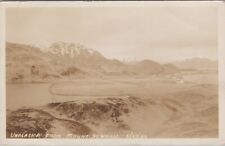 Unalaska from Mount Newhall 1932 False Pass Alaska PM RPPC Postcard picture