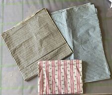 NOS 3 Pcs  Cotton Stripe & Floral Pillow Ticking Fabric Different Lengths VTG picture