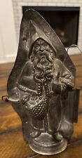 RARE Antique Christmas Santa Large Chocolate Mold 10” Early Kutzscher picture