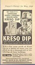 Kreso Dip Farm Barn Livestock Poultry Lice Mites Detroit Vintage Print Ad 1940 picture