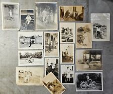 Lot of 17 vintage photos of people with their bicycles picture